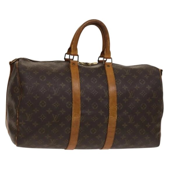 LOUIS VUITTON Monogram Keepall Bandouliere 45 Boston Bag M41418 LV Auth 137951 - Picture 2 of 16